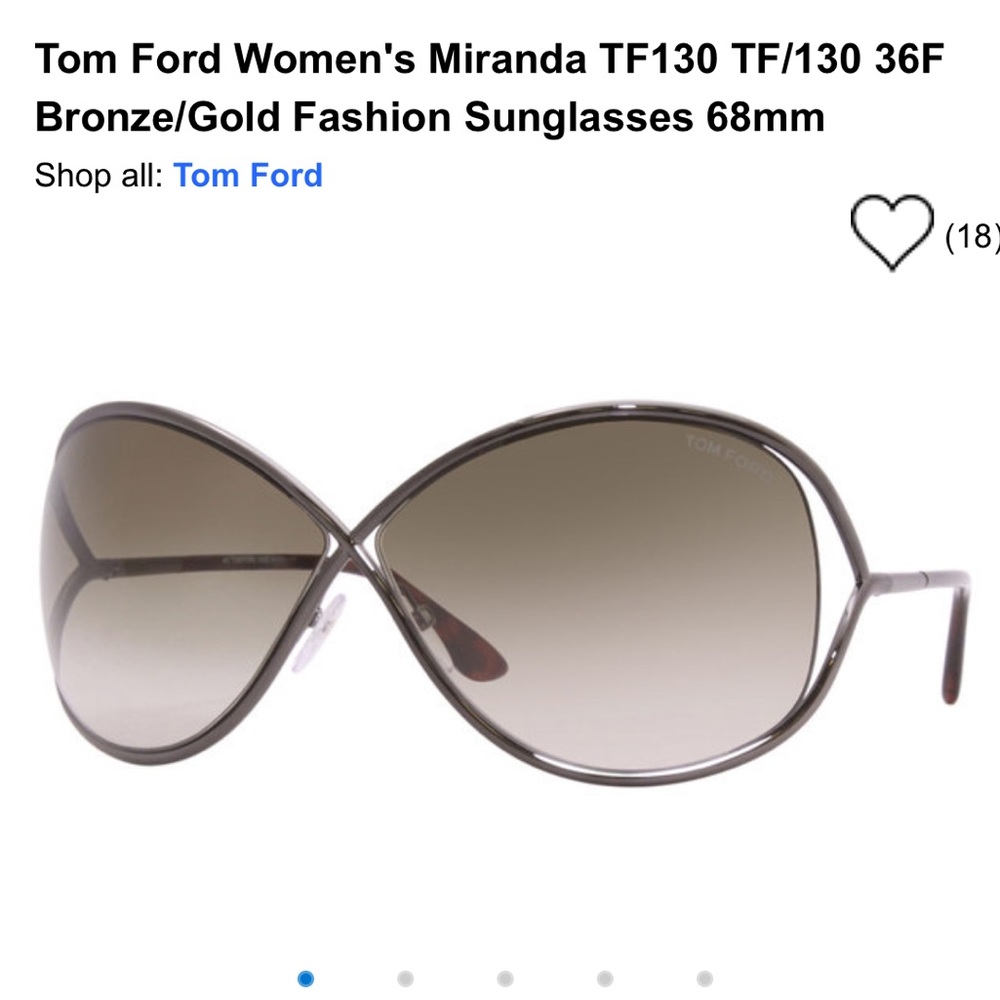 Tom Ford Women's Miranda Bronze/Gold Sunglasses 68mm